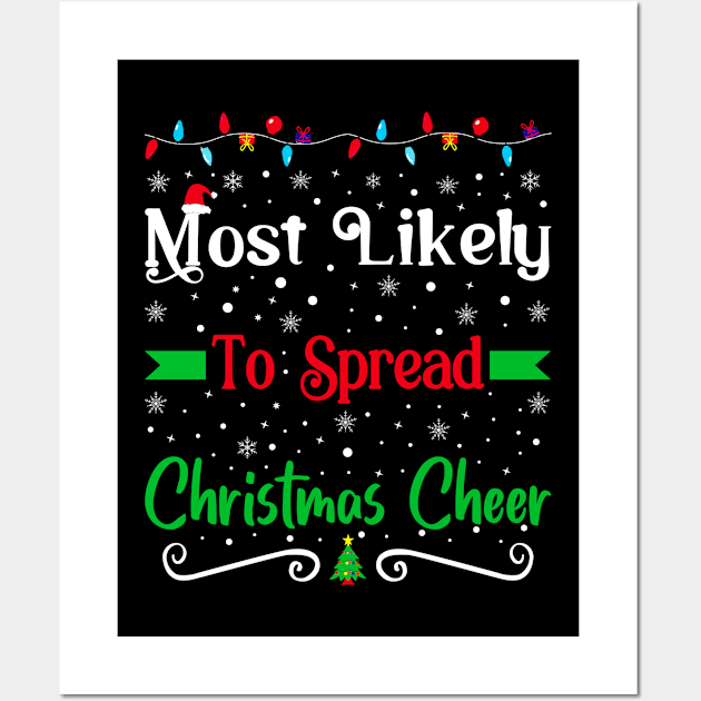 most likely to christmas family matching Xmas Wall Art by loveshop